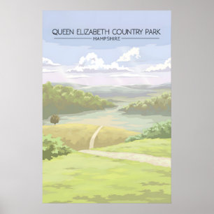 Póster Parque Country Queen Elizabeth Hampshire Viajes