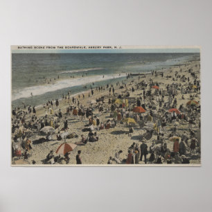 Póster Parque de Asbury, NJ - baño de escena del paseo