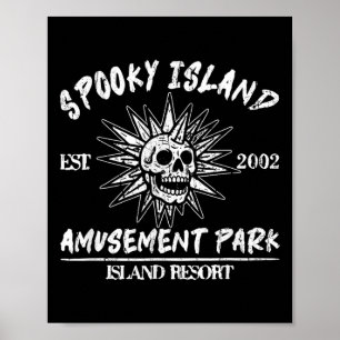Póster Parque de atracciones Vintage Spooky Island Est 20