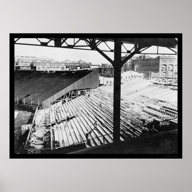 Póster Parque de béisbol Fenway en Boston, MAMÁES 1912 (Frente)