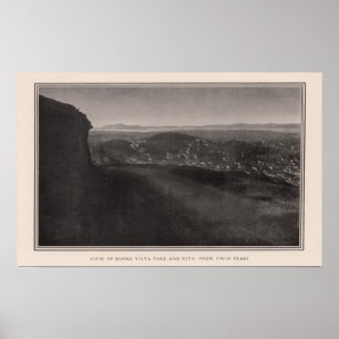 Póster Parque de Buena Vista, ciudad, de picos gemelos