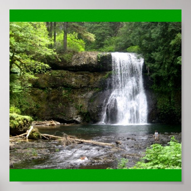 Póster Parque de cataratas de plata (Frente)