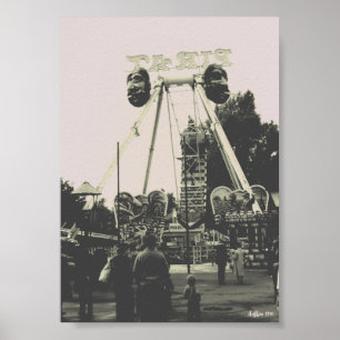 Póster Parque de diversiones Vintage Austria Viena Prater