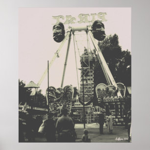 Póster Parque de diversiones Vintage Austria Viena Prater