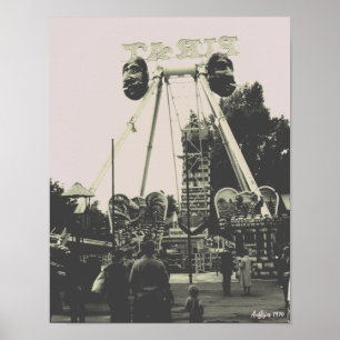 Póster Parque de diversiones Vintage Austria Viena Prater