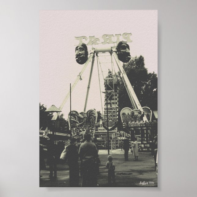 Póster Parque de diversiones Vintage Austria Viena Prater (Frente)