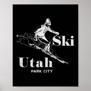 Póster Parque de esquí Utah City Long Sleeve Ski Tee