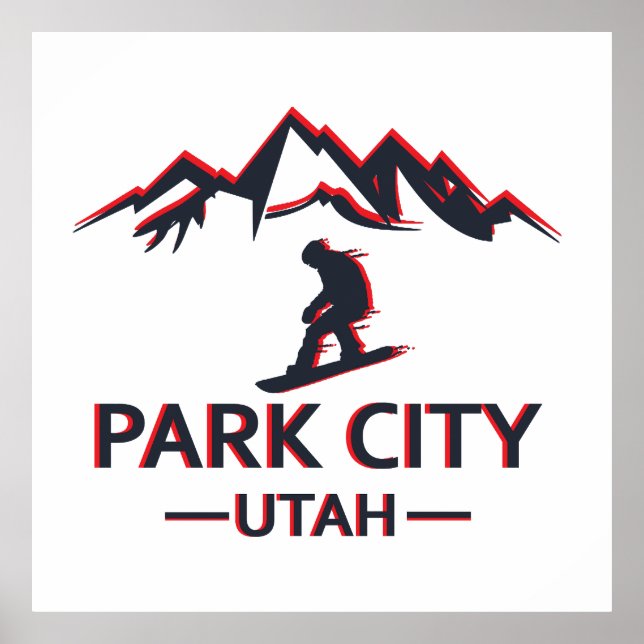 Póster Parque de la ciudad de Utah snowboard (Frente)
