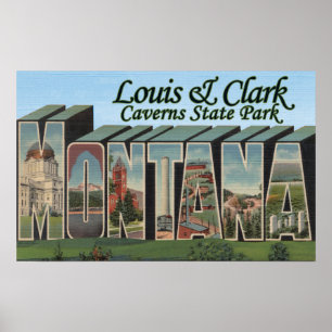 Póster Parque de las Cavernas Louis & Clark, Montana