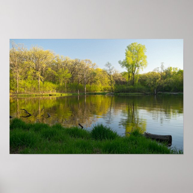 Póster Parque de los bosques frondosos y de estanques (Frente)