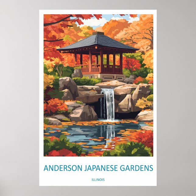 Póster Parque de los Jardines Japoneses Anderson National (Frente)