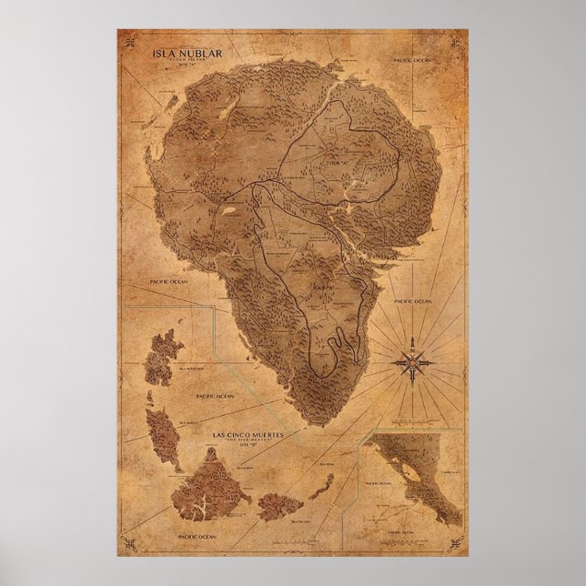 Póster Parque de mapas nublares (Frente)