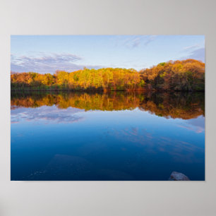 Póster parque de Marthaler, bosques y estanque, amanecer