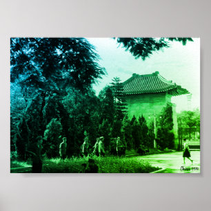 Póster Parque de mártires de Cantón China Vintage