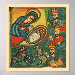 PÓSTER PARQUE DE NAVIDADES NATIVOS, ADORACIÓN DE MAGI