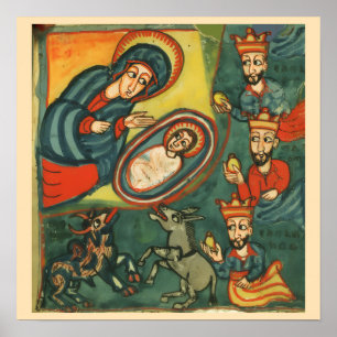 PÓSTER PARQUE DE NAVIDADES NATIVOS, ADORACIÓN DE MAGI