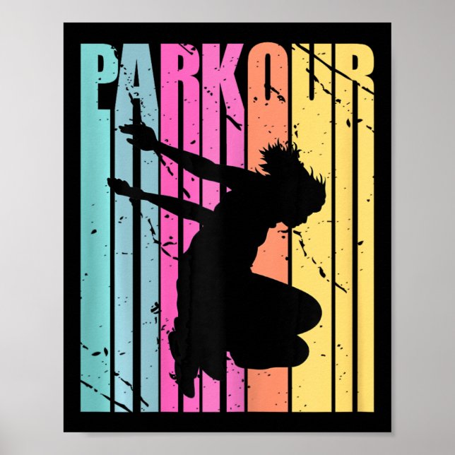 Póster Parque de Parkour de Cumpleaños de Mujer Parkour R (Frente)