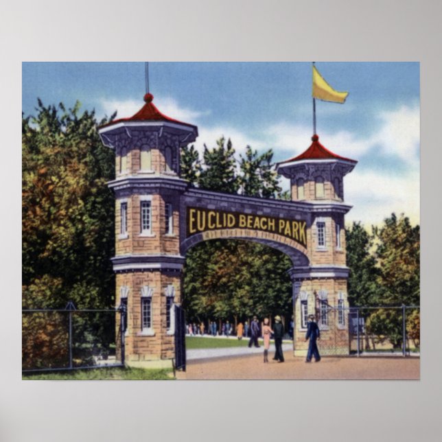 Póster Parque de playa Cleveland Ohio Euclid (Frente)