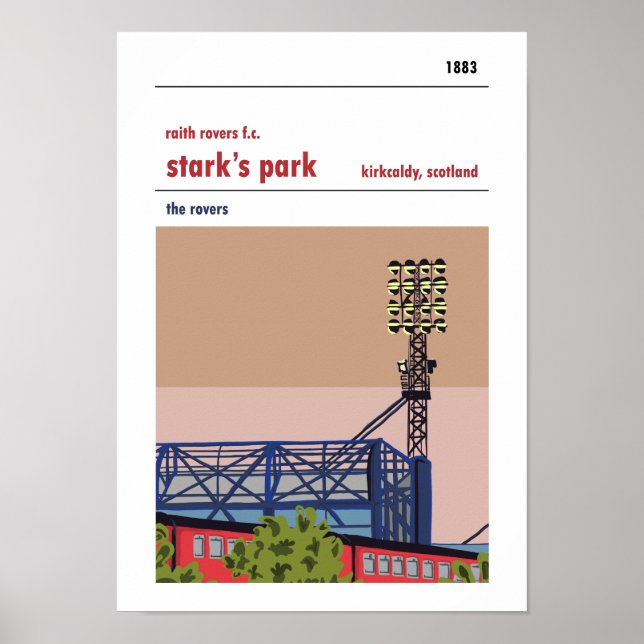 Póster Parque de Stark, Kirkcaldy. Imprimir estilo manual (Frente)