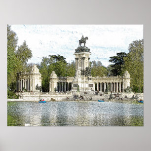Póster Parque del Buen Retiro, Madrid, España
