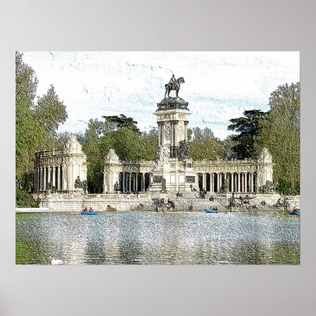 Póster Parque del Buen Retiro, Madrid, España (Frente)