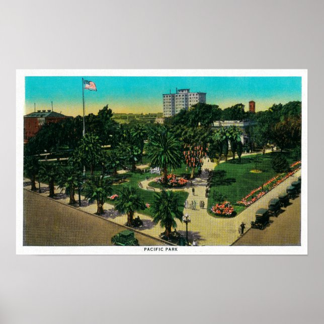 Póster Parque del Pacífico en Long Beach, California (Frente)