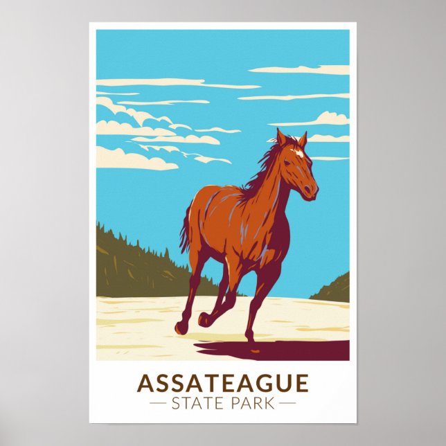 Póster Parque estatal Assateague Maryland (Frente)