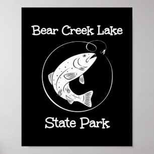 Póster Parque Estatal Bear Creek Lake Pescado Camping
