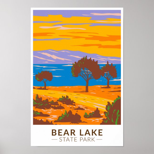 Póster Parque Estatal Bear Lake Utah Vintage (Frente)