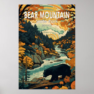 Póster Parque Estatal Bear Mountain Viaje Vintage Nueva Y