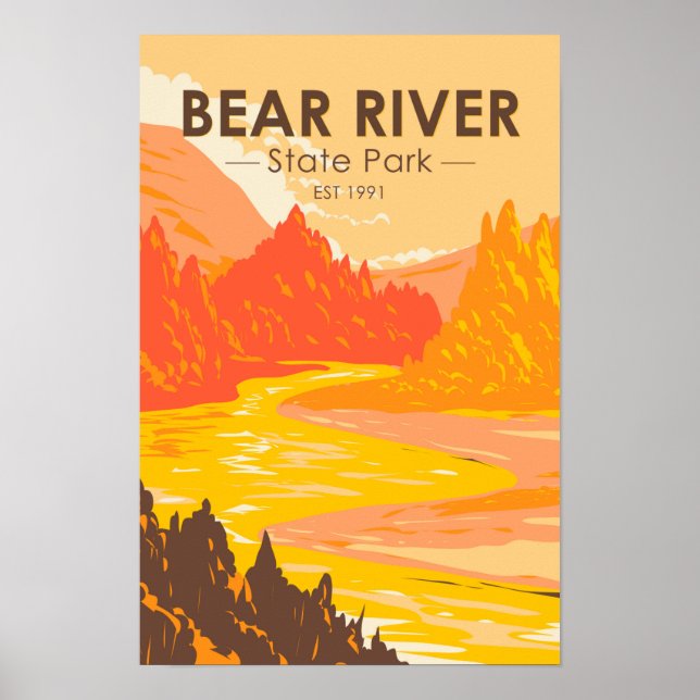 Póster Parque Estatal Bear River Wyoming Vintage  (Frente)