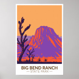 Póster Parque Estatal Big Bend Ranch Texas Vintage