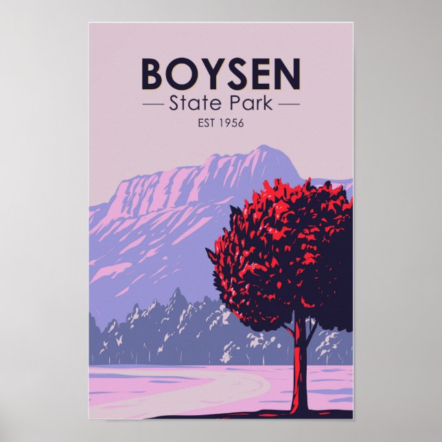 Póster Parque estatal Boysen Wyoming Vintage (Frente)