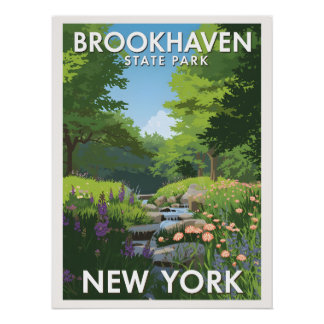 Póster Parque Estatal Brookhaven - Nueva York