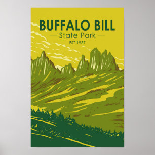 Póster Parque Estatal Buffalo Bill Wyoming Vintage