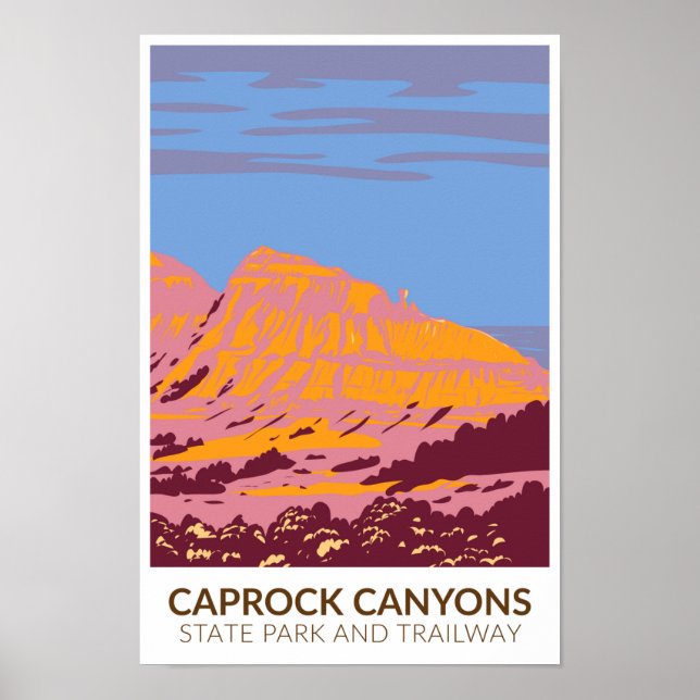Póster Parque Estatal Caprock Canyons y Trailway Texas (Frente)