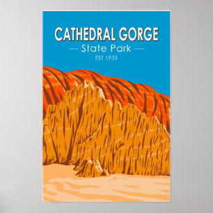 Póster Parque Estatal Cathedral Gorge Nevada Vintage