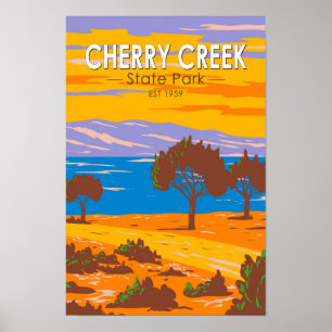 Póster Parque Estatal Cherry Creek Colorado Vintage