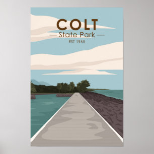 Póster Parque Estatal Colt Rhode Island Vintage
