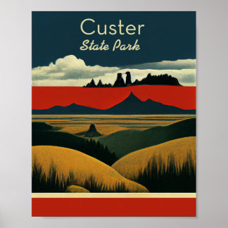Póster Parque estatal Custer Minimalista