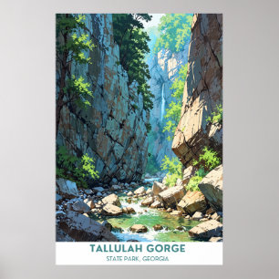 Póster Parque estatal de la garganta de Tallulah, Georgia