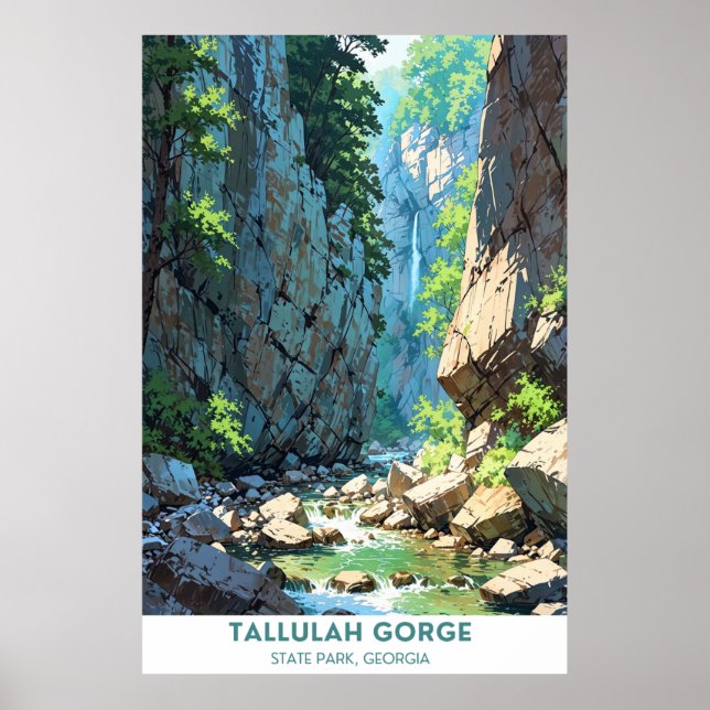 Póster Parque estatal de la garganta de Tallulah, Georgia (Frente)