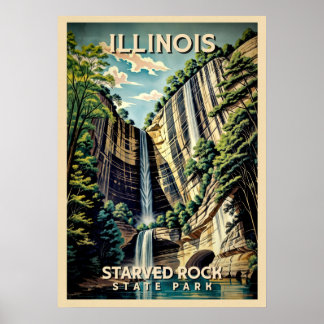 Póster Parque estatal de la Roca Hambrienta de Illinois V