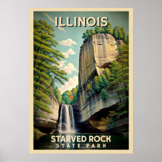 Póster Parque estatal de la Roca Hambrienta de Illinois V