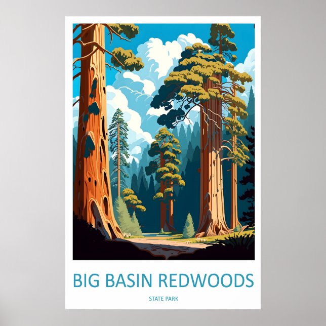 Póster Parque Estatal de las Secuoyas de Big Basin 1 (Frente)