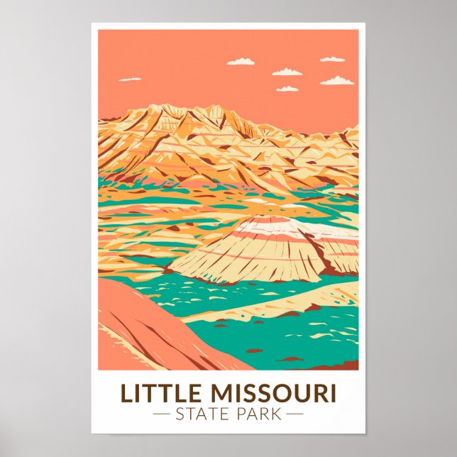 Póster Parque Estatal de Little Missouri North Dakota Vin (Frente)