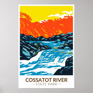 Póster Parque Estatal del Río Cossatot Arkansas Vintage