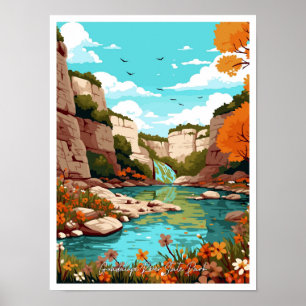 Póster Parque estatal del río Guadalupe Texas Viajes de é