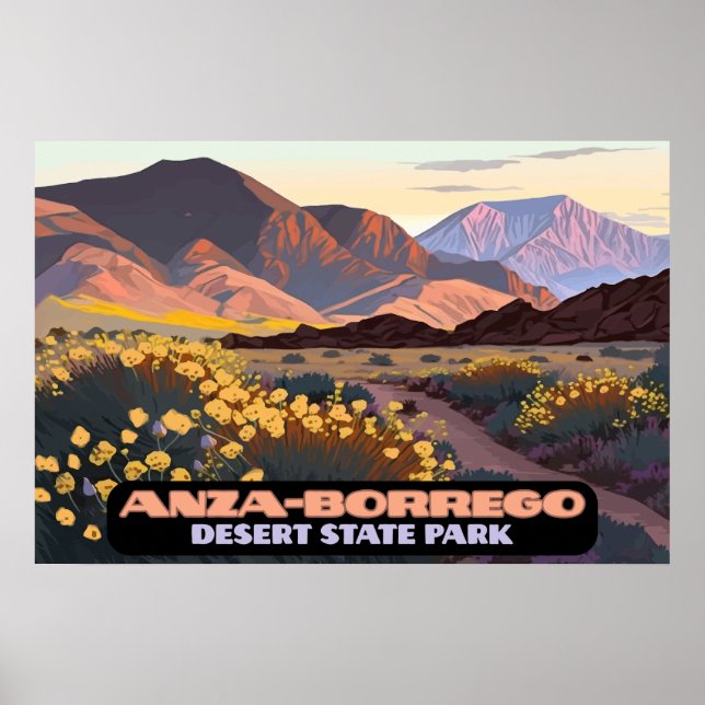 Póster Parque estatal Desierto Anza Borrego California (Frente)