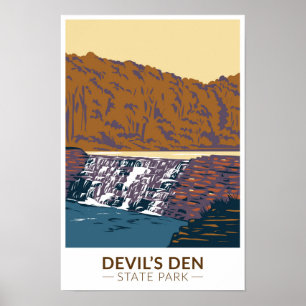 Póster Parque Estatal Devils Den Arkansas Vintage